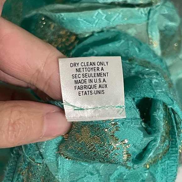 MILLY CABANA Scroll Burnout Cover-Up Mini Dress {$325} Turquoise Green Gold Sm - Picture 8 of 9